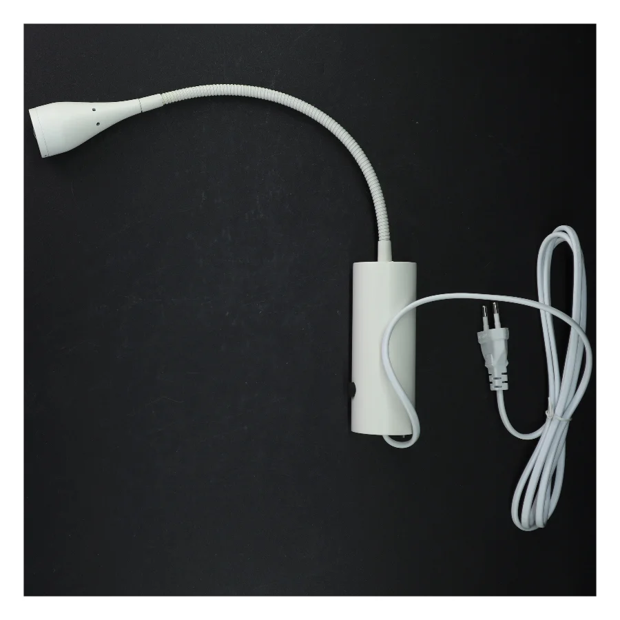 Hvid væglampe med fleksibel arm