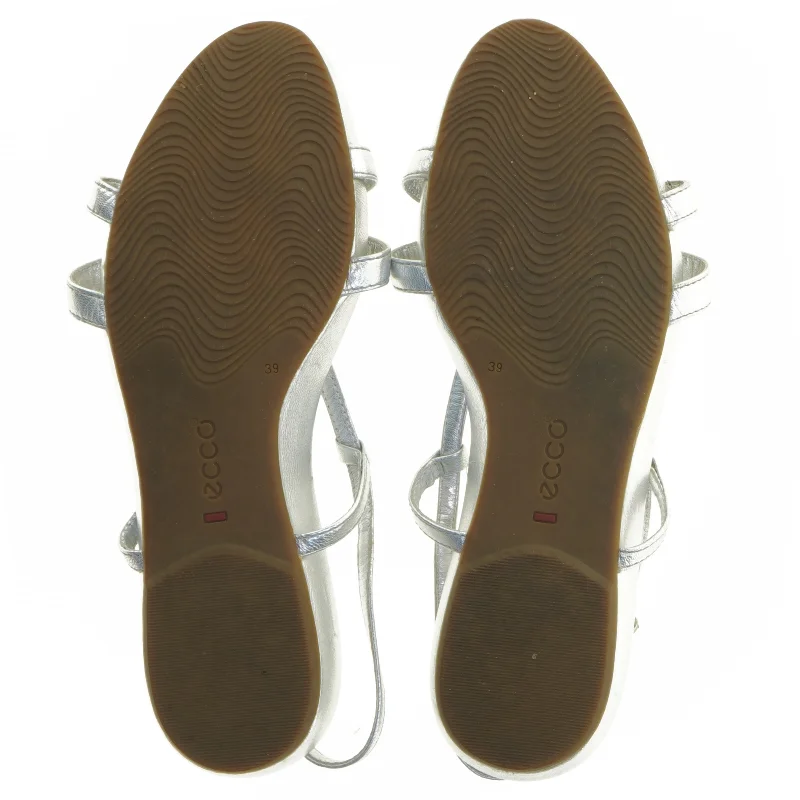 Sølvfarvede damesandaler fra Ecco (str. 39)
