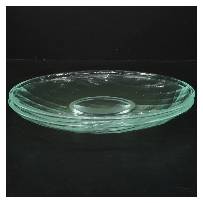 Facetslebne tallerkner i plastik (2 stk Ø 24 cm)
