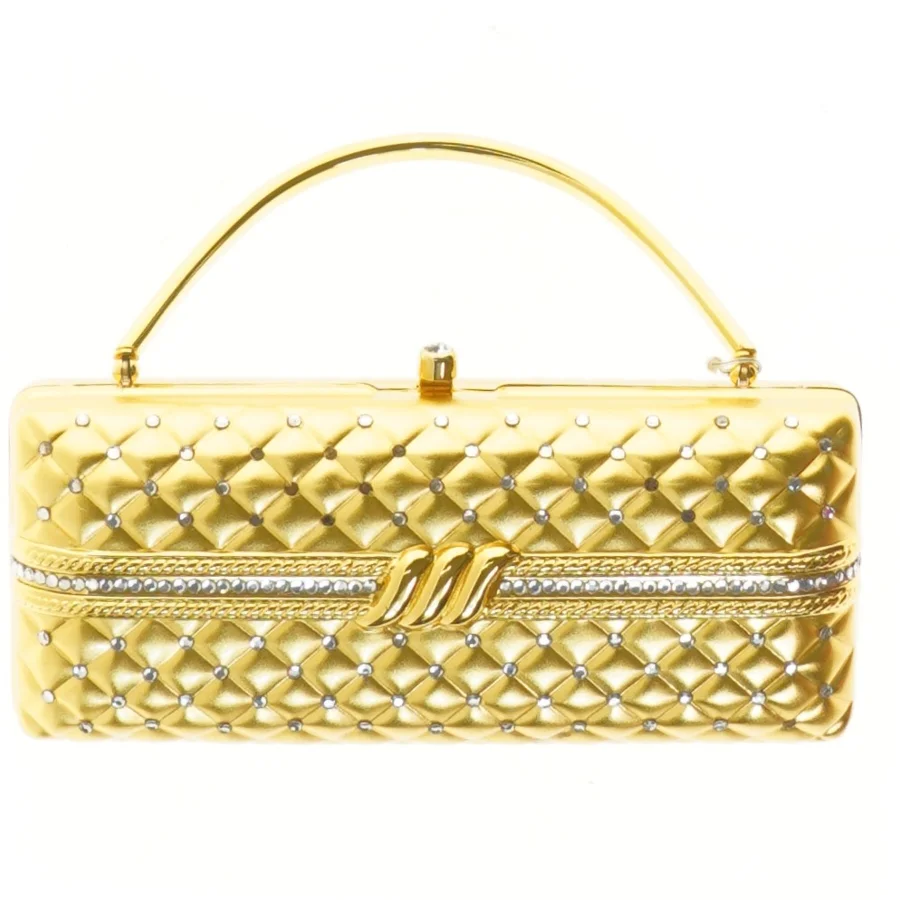 Guld håndtaske (str. 19x8 cm)