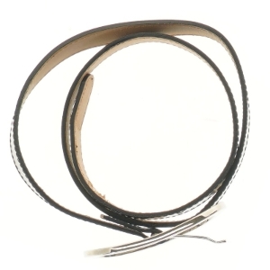 Sort læderbælte med sølvspænde fra Bælte Kompagniet (str. 105 cm)