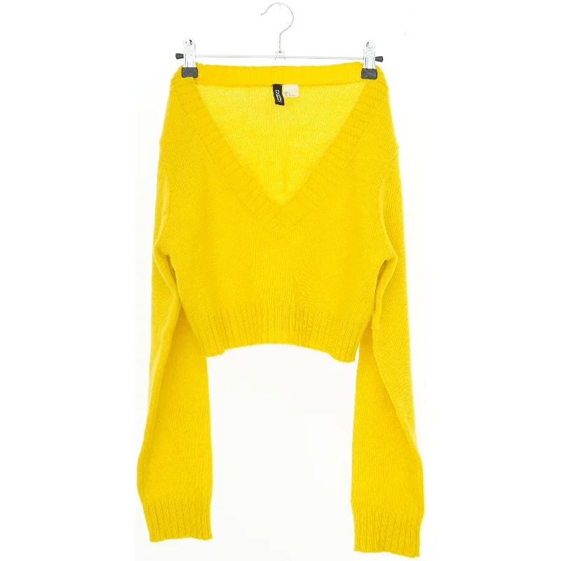 Gul v-hals sweater fra H&M (str. S)