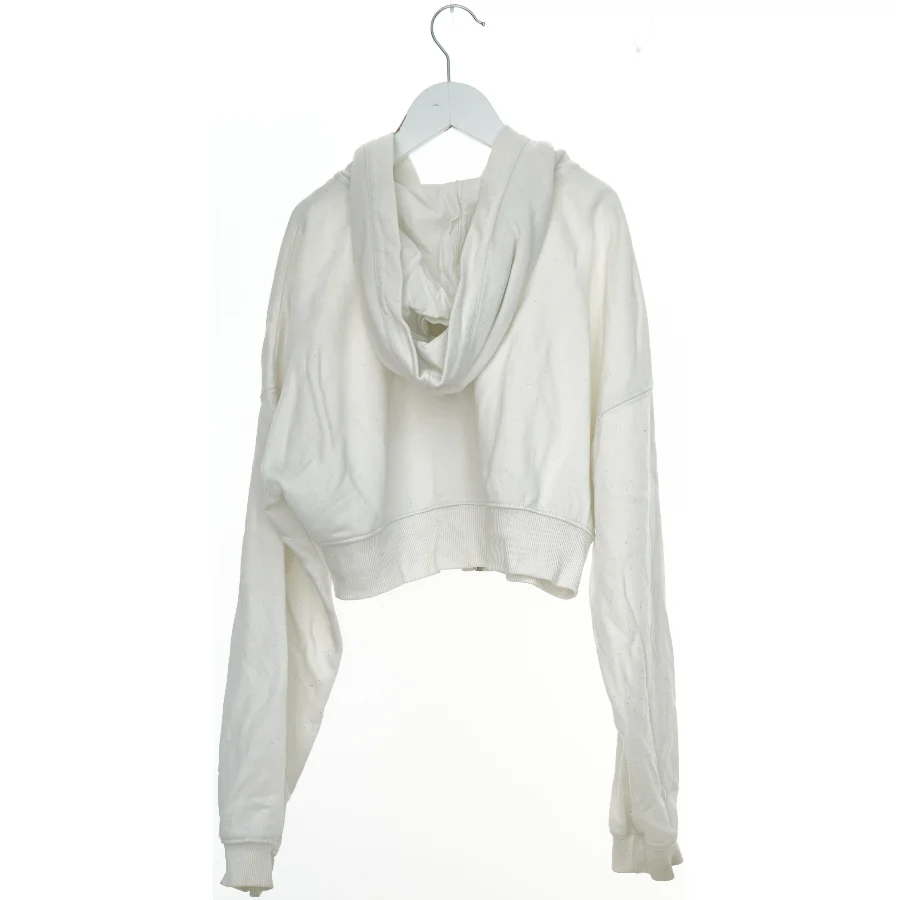 Hvid hættetrøje med lynlås fra Divided (str. S)