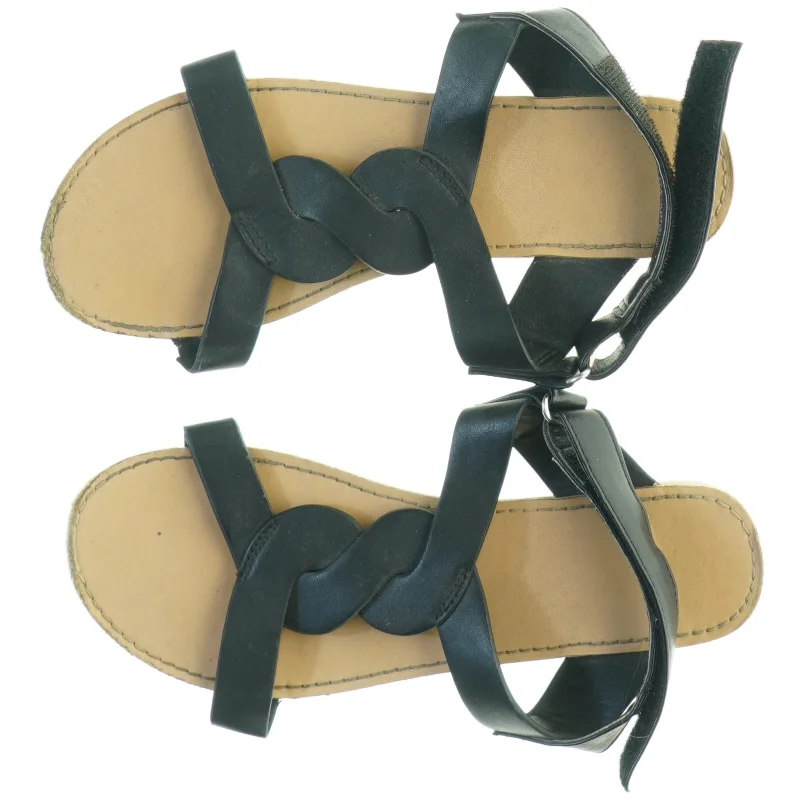 Sorte flade sandaler (str. 36)