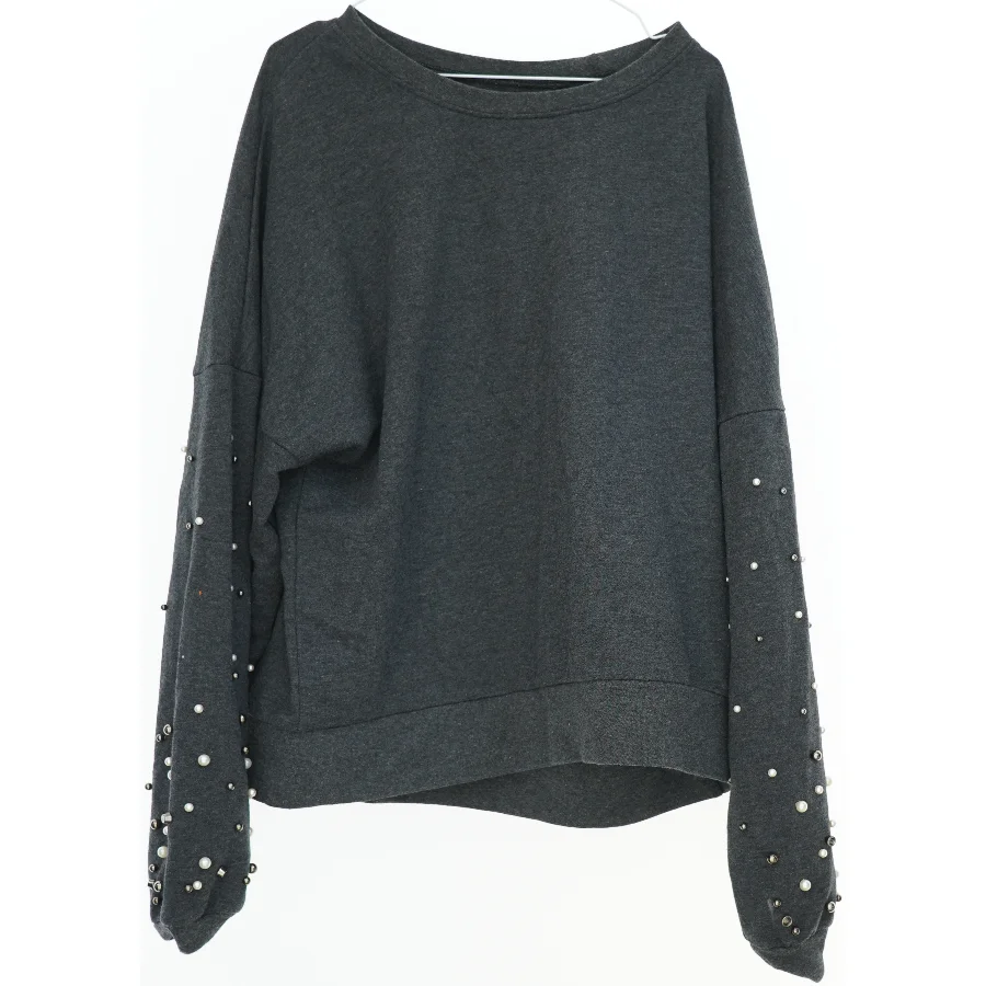 Grå sweatshirt med perler fra emoi (str. S)
