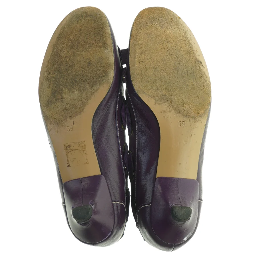 Mørkelilla ballerinasko fra Helene Steensby (str. 39)