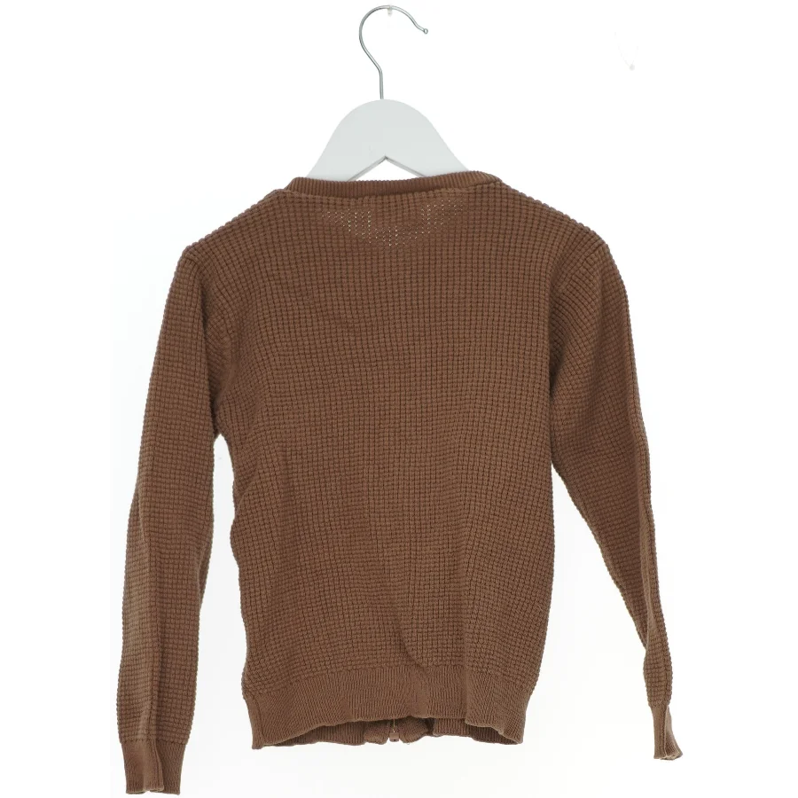 Brun cardigan med lynlås fra Friends (str. 122)