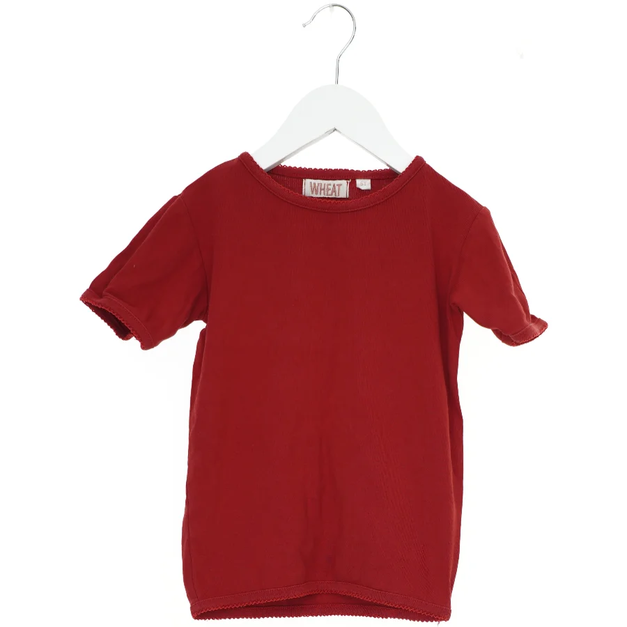 Rød kortærmet T-shirt fra Wheat (str. 116)