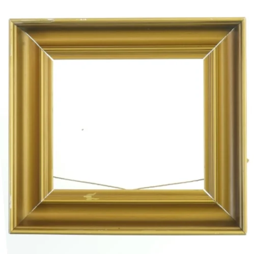 Guldbelagt træramme til billeder (str. 37x34 cm)