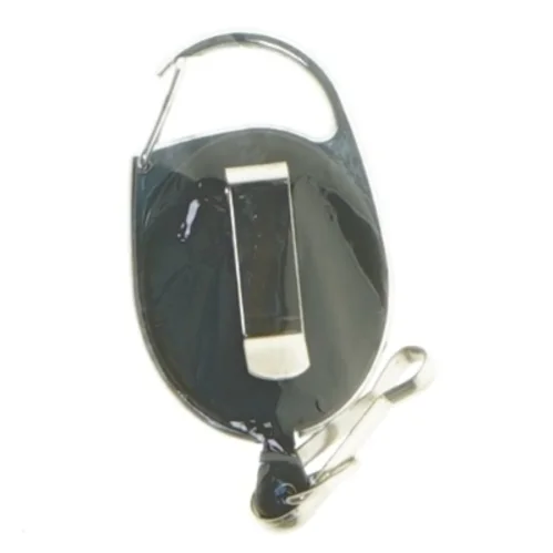 Sort nøglering med udtrækkelig snor fra 7 Days (str. 6 cm)