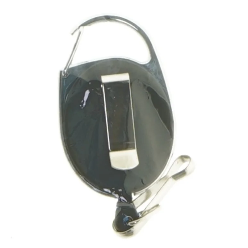 Sort nøglering med udtrækkelig snor fra 7 Days (str. 6 cm)