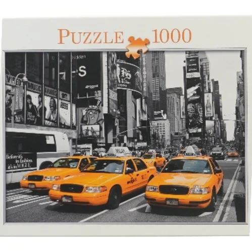 Puslespil med 1000 brikker af gule taxaer (str. 1000 brikker cm)