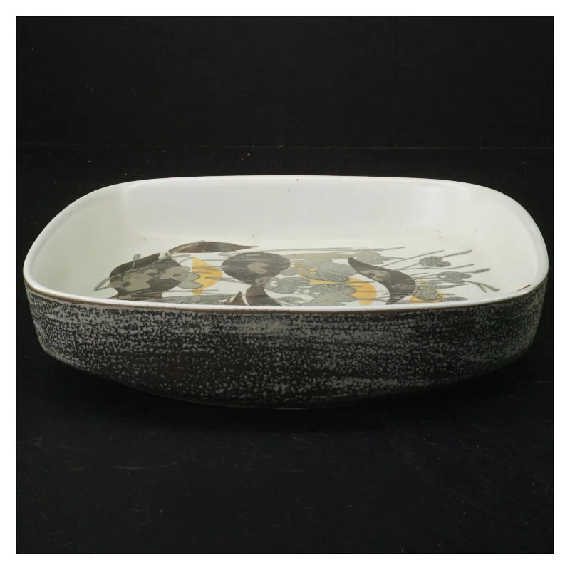 Vintage sort og hvid keramikfad 964-3774 fra Royal Copenhagen (str. 21,5 cm)