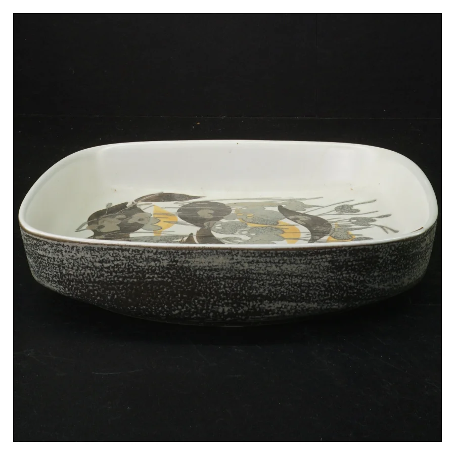 Vintage sort og hvid keramikfad 964-3774 fra Royal Copenhagen (str. 21,5 cm)