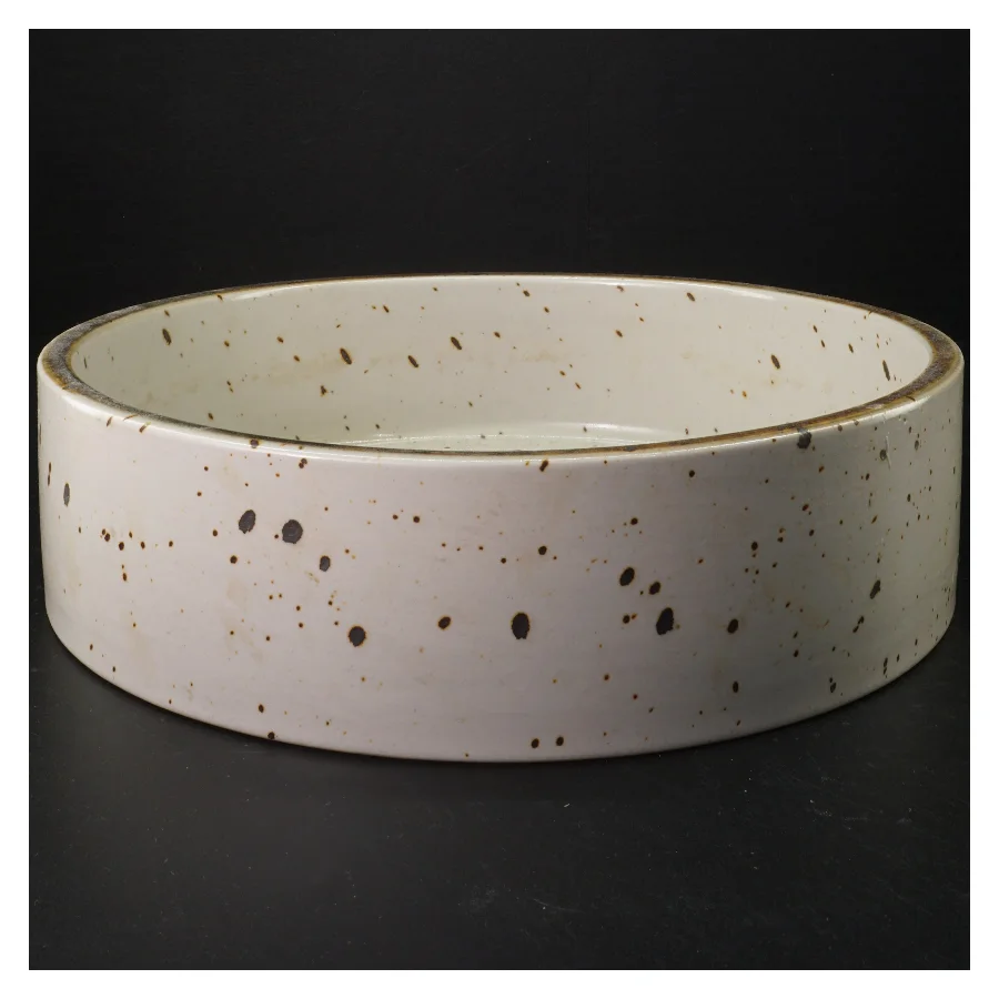 Keramikfad med bladmotiv fra søholm (str. Ø 31 cm)