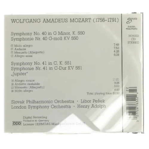 Mozart Symphonies CD