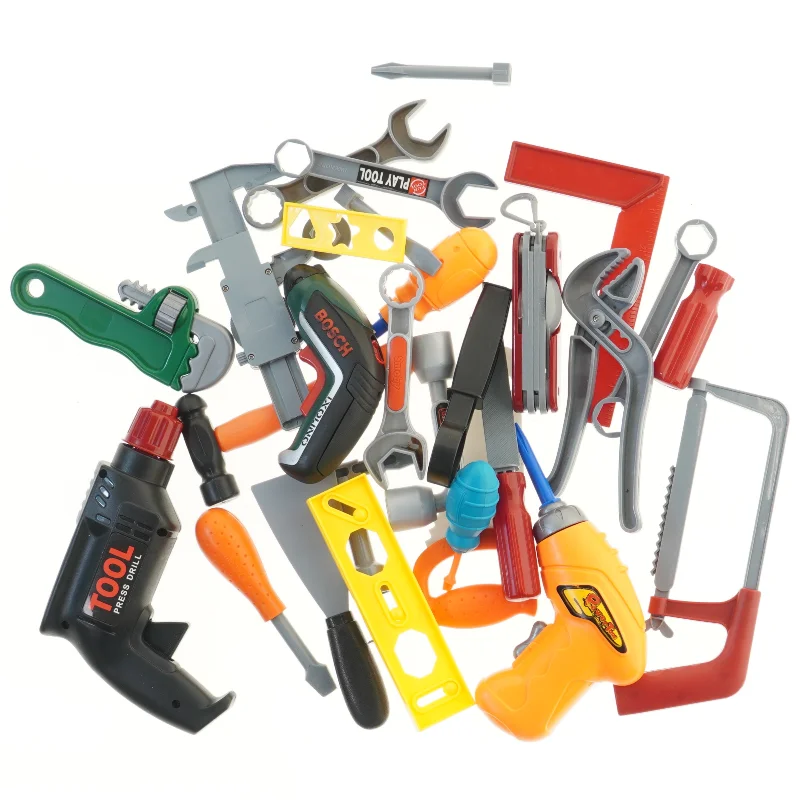 Legetøjsværktøjssæt med værktøjskasse (str. 28x15x18 cm)