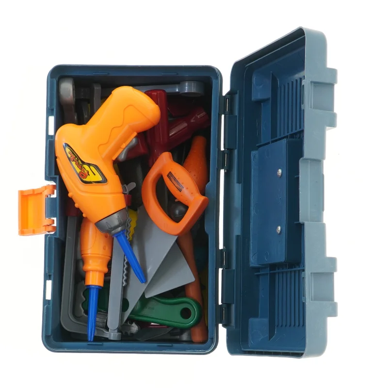 Legetøjsværktøjssæt med værktøjskasse (str. 28x15x18 cm)