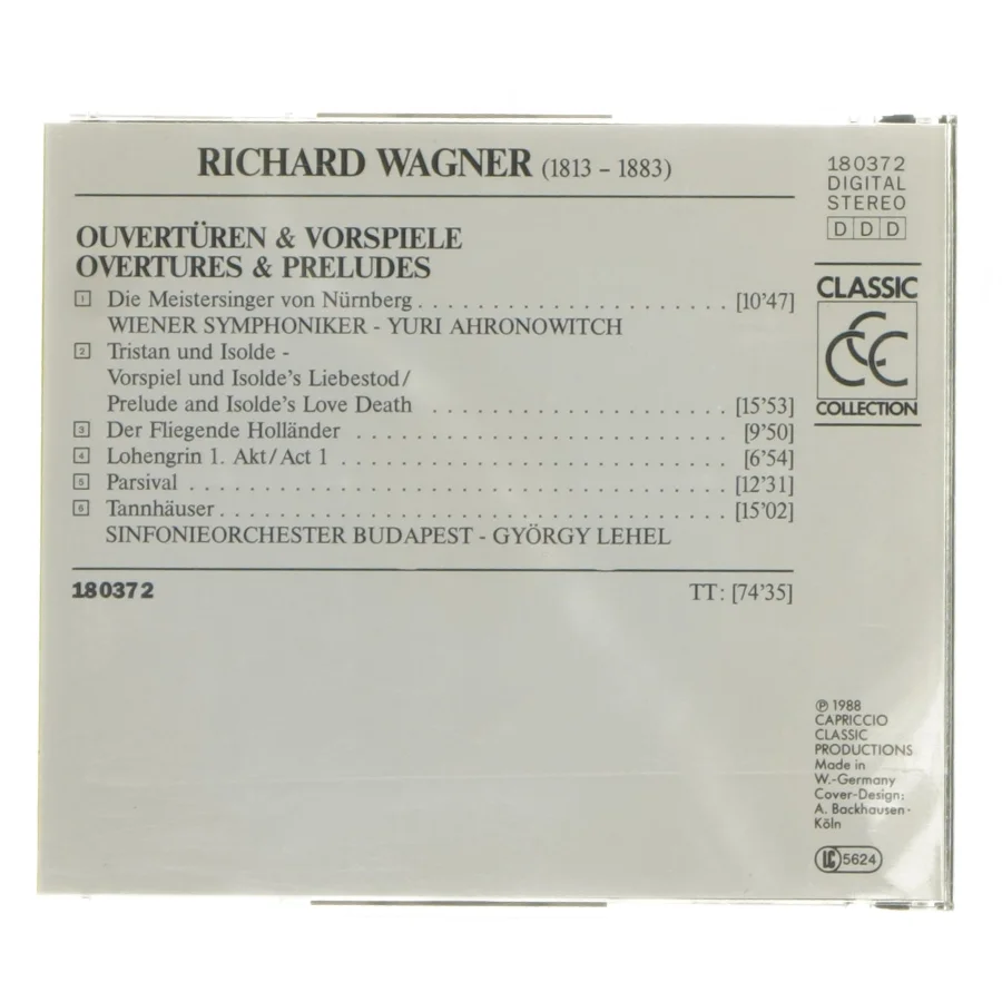 CD med Richard Wagner: Ouvertures & Preludes