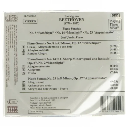 Beethoven klaversonater, Vol. 1 CD fra Naxos