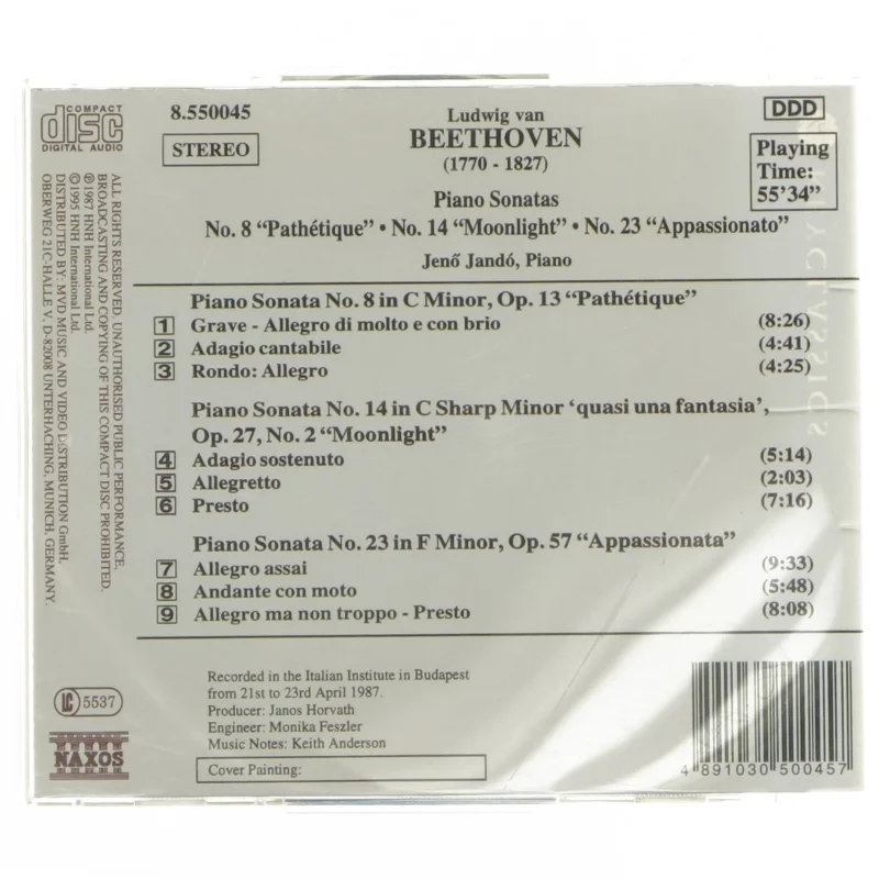 Beethoven klaversonater, Vol. 1 CD fra Naxos