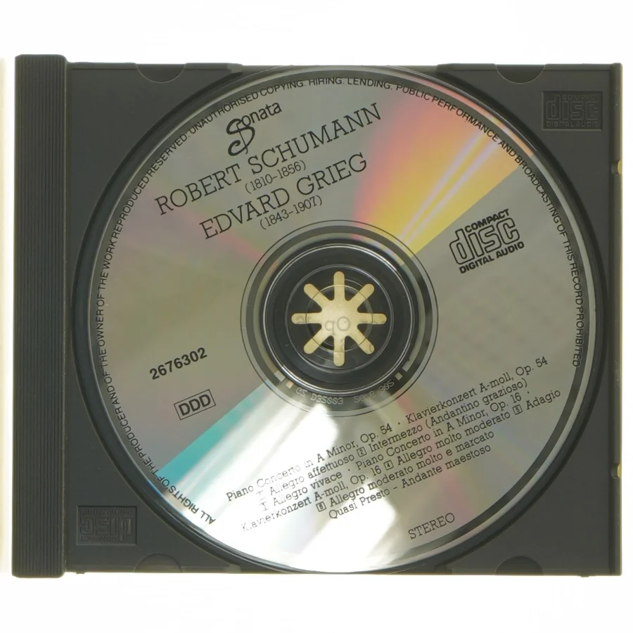 CD med pianokoncerter af Schumann og Grieg