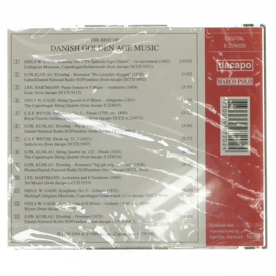 CD: The Best of Danish Golden Age Music