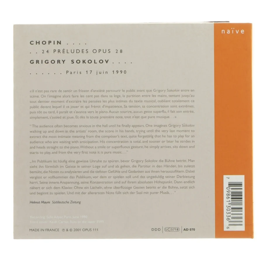 CD: Chopin - 24 Préludes Opus 28