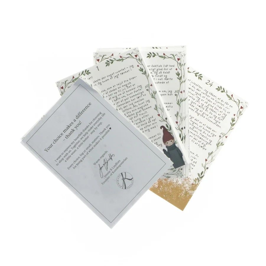 Kort med tekst fra Kunskapstavlan (str. 15,5x11 cm)