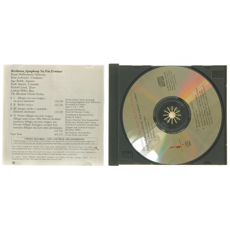 CD med Beethoven's Symfoni nr. 9 i D moll