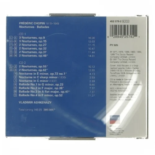 Chopin Nocturnes - Vladimir Ashkenazy CD