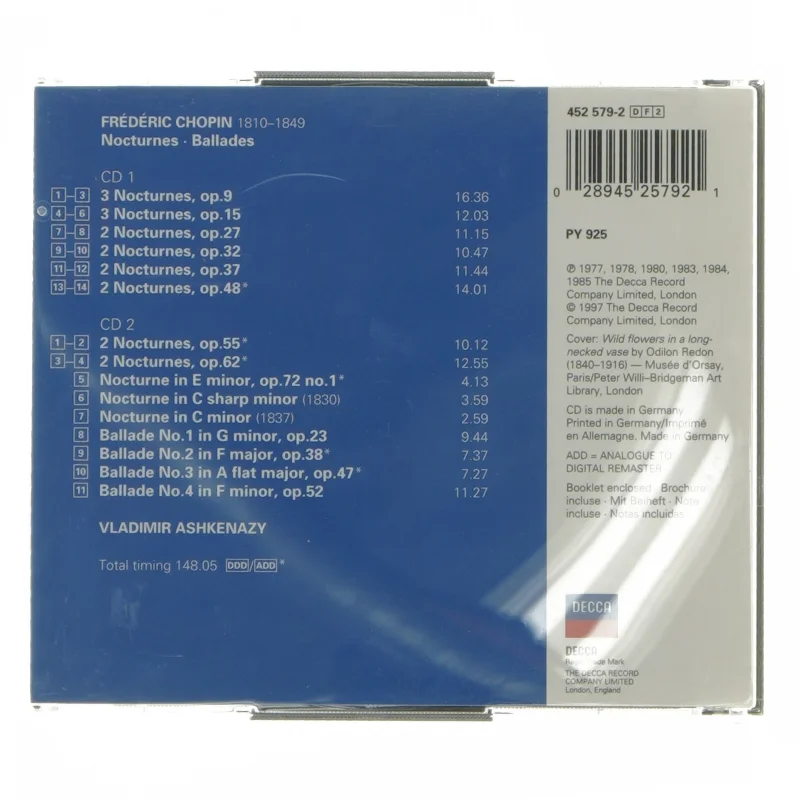 Chopin Nocturnes - Vladimir Ashkenazy CD