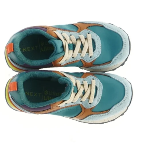 Børnesko i blå og brun fra Ortholite (str. 28 )