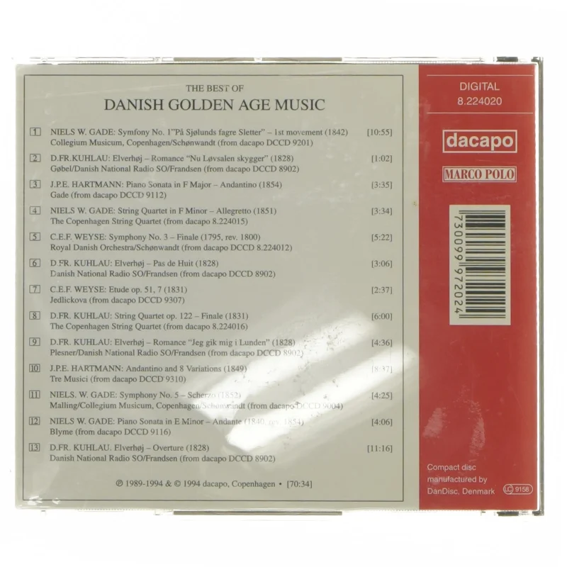 CD med dansk guldaldermusik