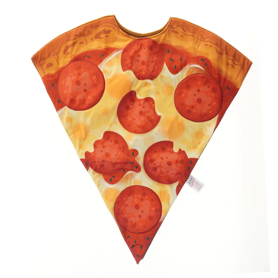 Børne poncho med pizzamotiv fra Amscan (str. 134)