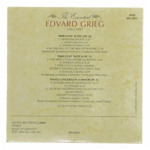 CD med musik af Edvard Grieg