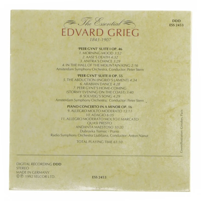 CD med musik af Edvard Grieg