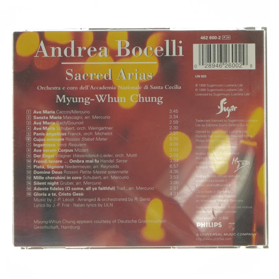 Andrea Bocelli Sacred Arias CD