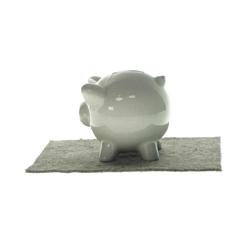 Grise-sparegris i porcelæn (str. LBH: 13x9x12cm)