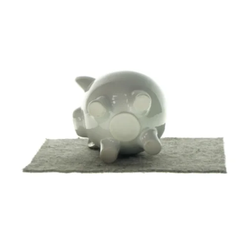 Grise-sparegris i porcelæn (str. LBH: 13x9x12cm)