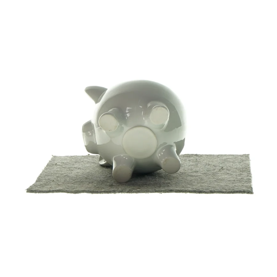 Grise-sparegris i porcelæn (str. LBH: 13x9x12cm)