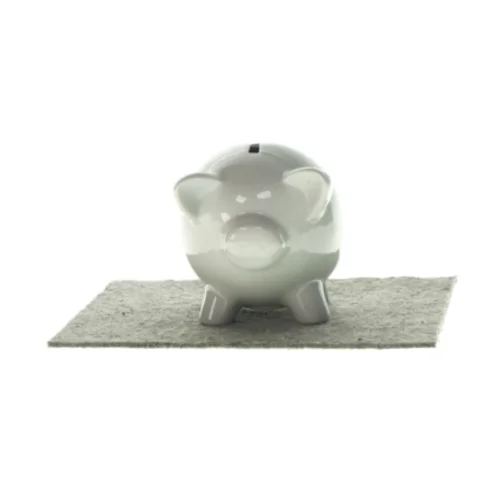 Grise-sparegris i porcelæn (str. LBH: 13x9x12cm)