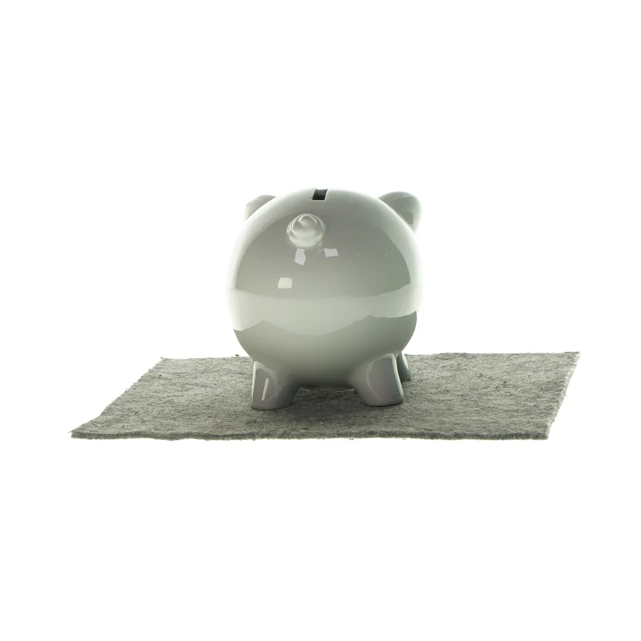 Grise-sparegris i porcelæn (str. LBH: 13x9x12cm)