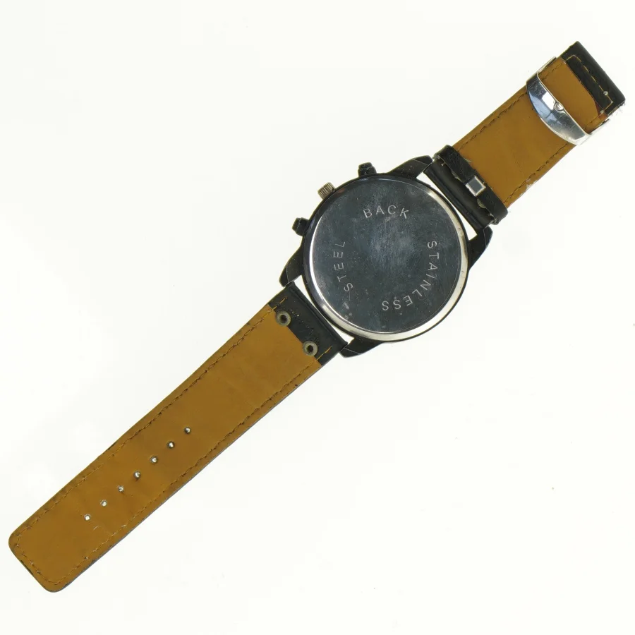 Herreur med læderrem (str. Ø 5 cm)