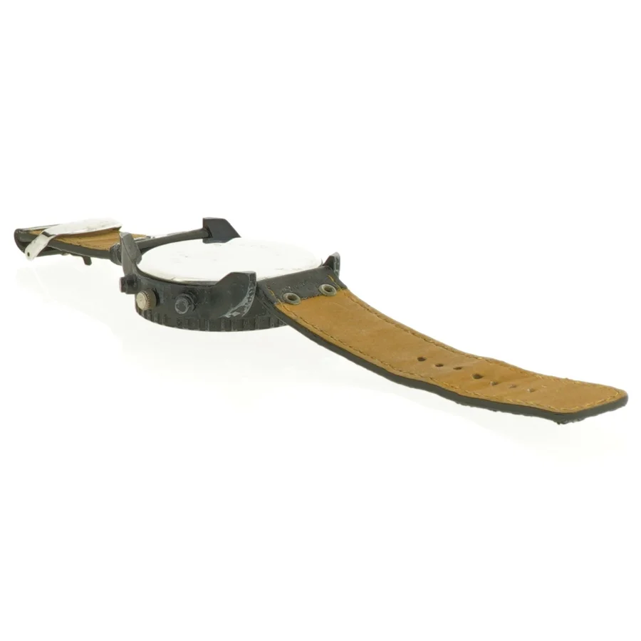 Herreur med læderrem (str. Ø 5 cm)