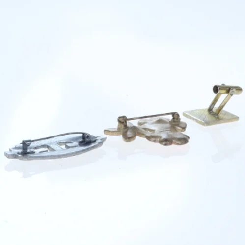 Vintage brocher og manchetknap (str. 2 cm til 4 komma 5 cm)