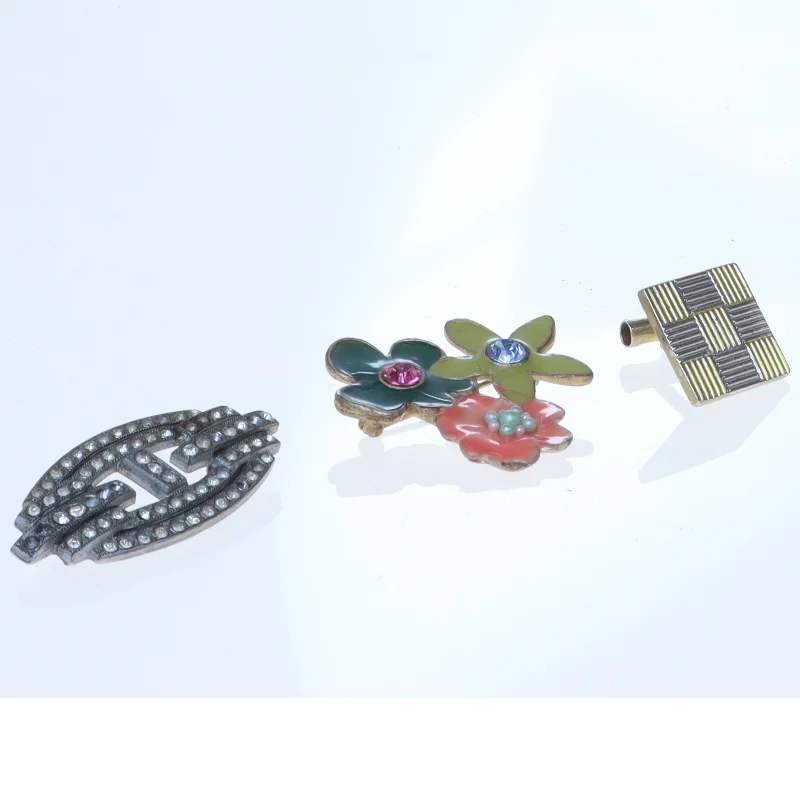 Vintage brocher og manchetknap (str. 2 cm til 4 komma 5 cm)