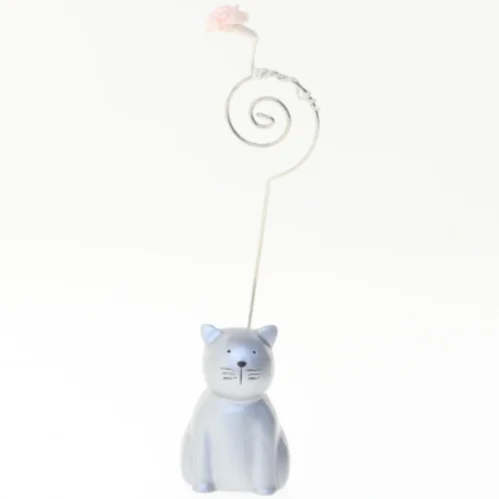 Blå kat figur note holder (str. 14 x 3 og en halv cm)