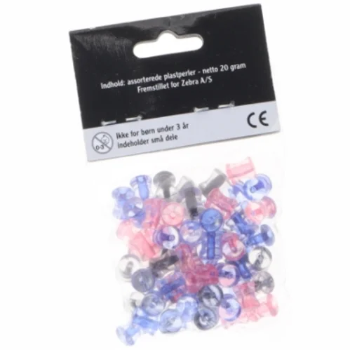 Assorterede plastperler fra Tiger (str. Pose 6 x 5 cm)