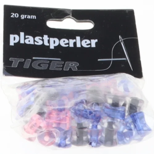Assorterede plastperler fra Tiger (str. Pose 6 x 5 cm)